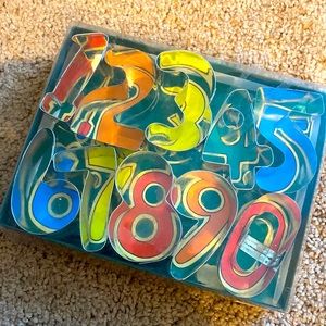 Number cookie cutters in original box